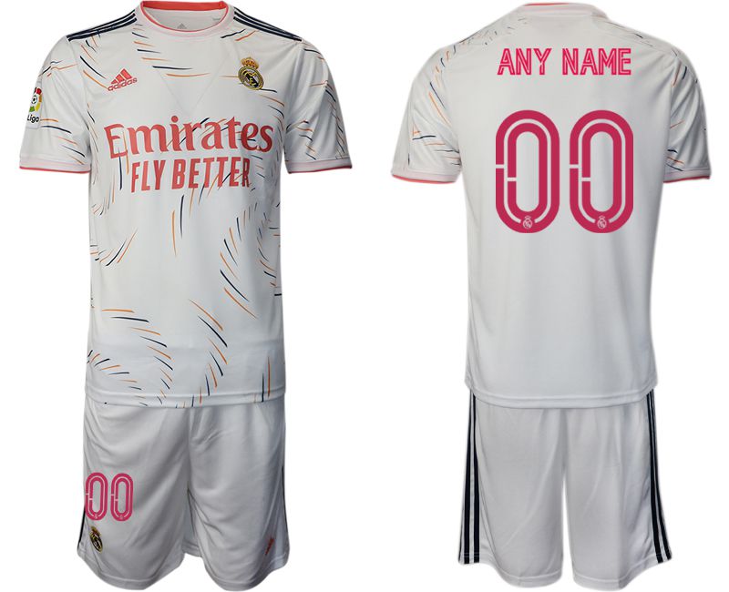 Men 2021-2022 Club Real Madrid home white customized Adidas Soccer Jersey->paris st german jersey->Soccer Club Jersey
